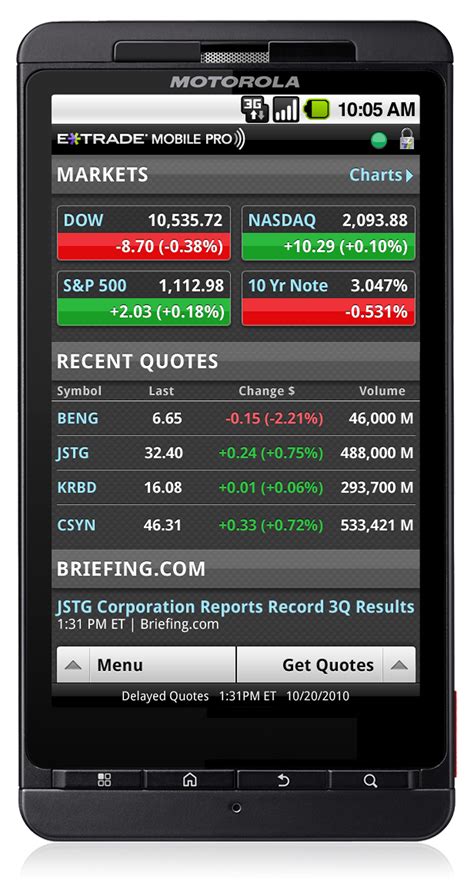 E trade app for android - Promotion: Get up to $100 in bitcoin when you make your first trade. App store rating: 4.8 iOS/4.1 Android; ... Other Brokerages We Considered for the Best Stock Trading Apps. E*TRADE: ...